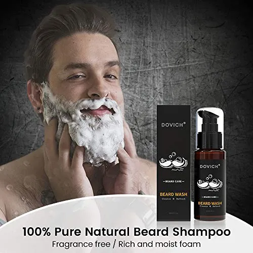12 In 1 Beard Grooming Care Kit For Men, Dovich 100% Natural Beard Oil Leave-in Conditioner,Beard Apron Bib,Beard Razor,Beard Shampoo, Beard Balm, Beard Brush