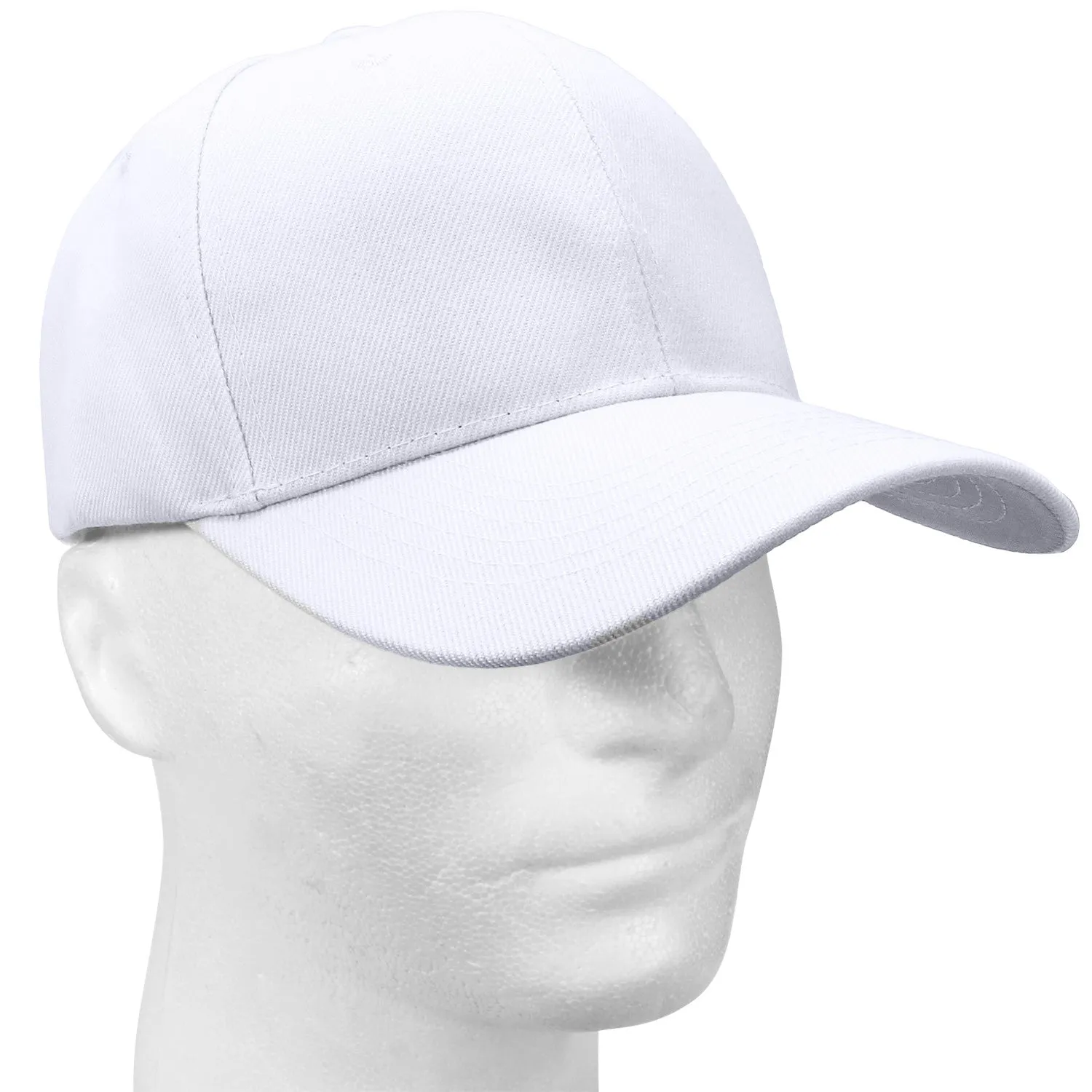 12-Pack Baseball Dad Cap Velcro Strap Adjustable Size - White