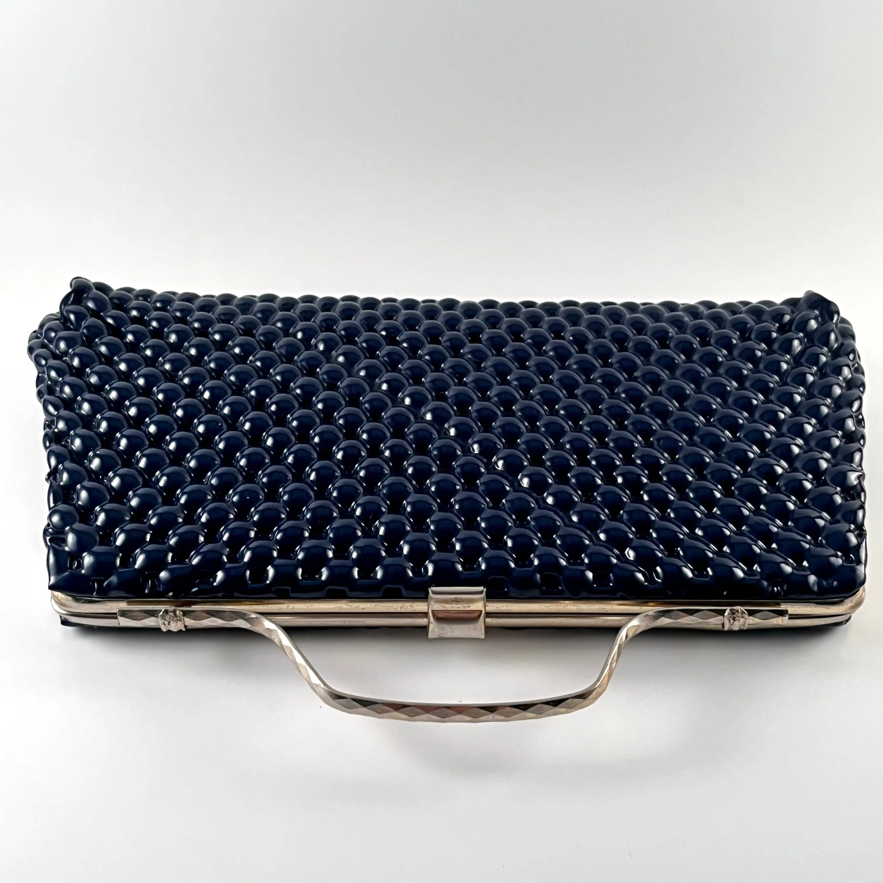 1960s Textured Vinyl Clutch With Optional Handle