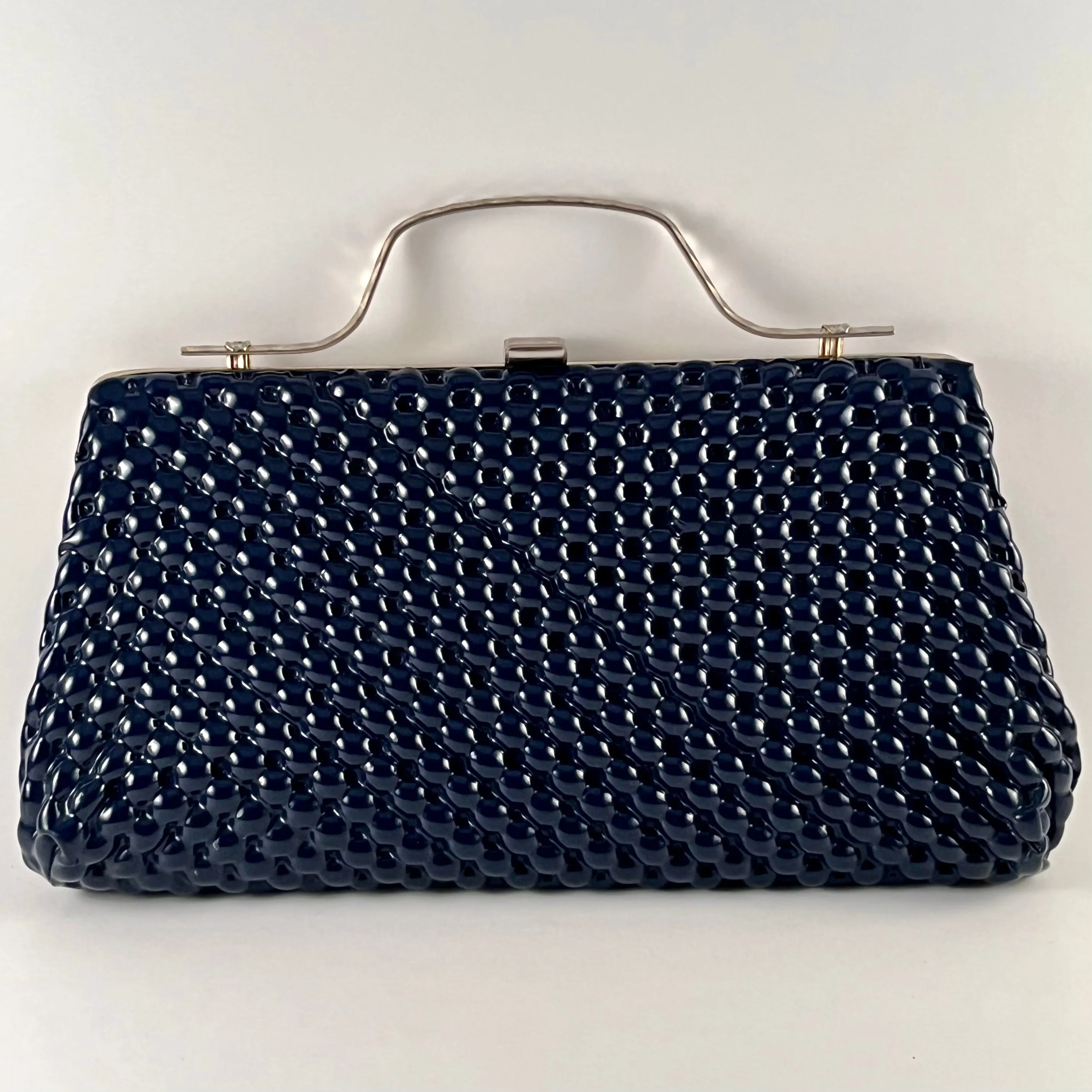1960s Textured Vinyl Clutch With Optional Handle