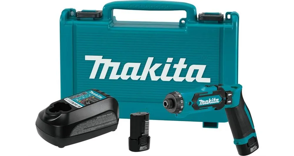 2021 Makita 7.2V Lithium-Ion Cordless 1/4" Hex Driver-Drill Kit with Auto-Stop Clutch (DF012DSE)
