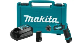 2021 Makita 7.2V Lithium-Ion Cordless 1/4" Hex Driver-Drill Kit with Auto-Stop Clutch (DF012DSE)