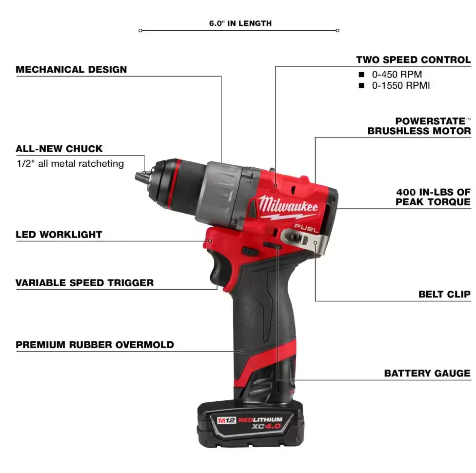 2403-22 Milwaukee M12 Fuel Drill/Driver Kit