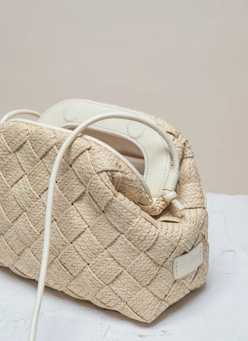 AIMEE Nature Raffia Clutch