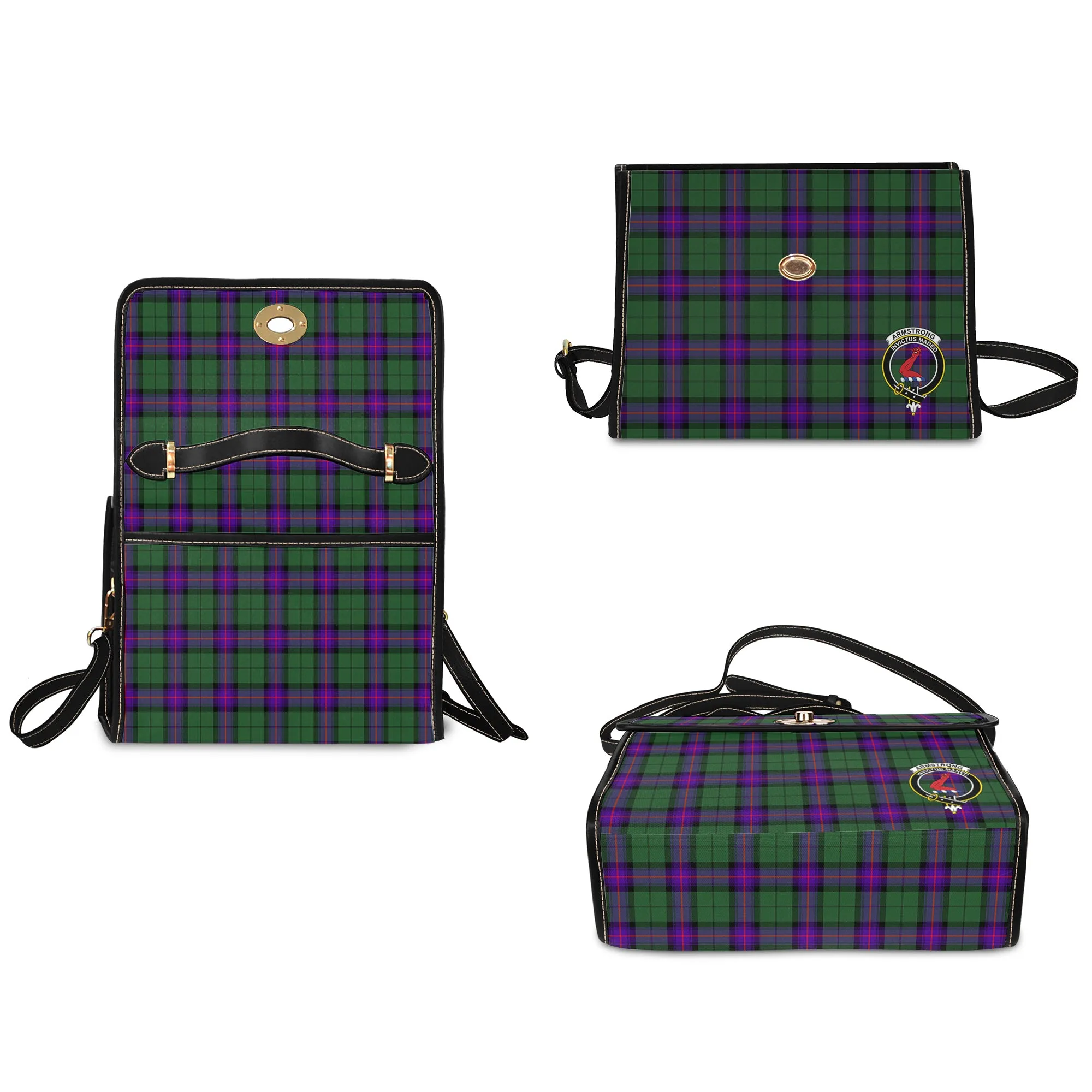Armstrong Modern Tartan Waterproof Canvas Bag with Family Crest