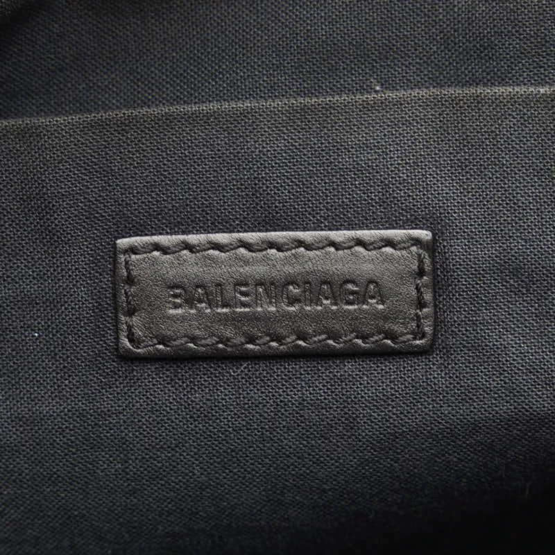 Balenciaga Canvas Leather Navy Clip L Clutch Bag 373840