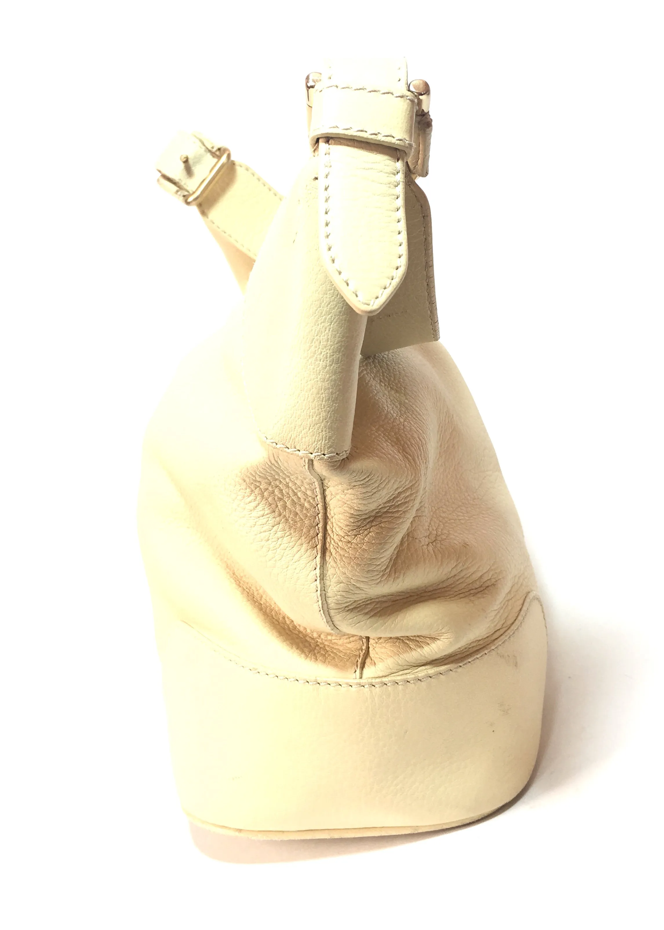 Bally Cream Textured Leather Shoulder Bag | Pre Loved |