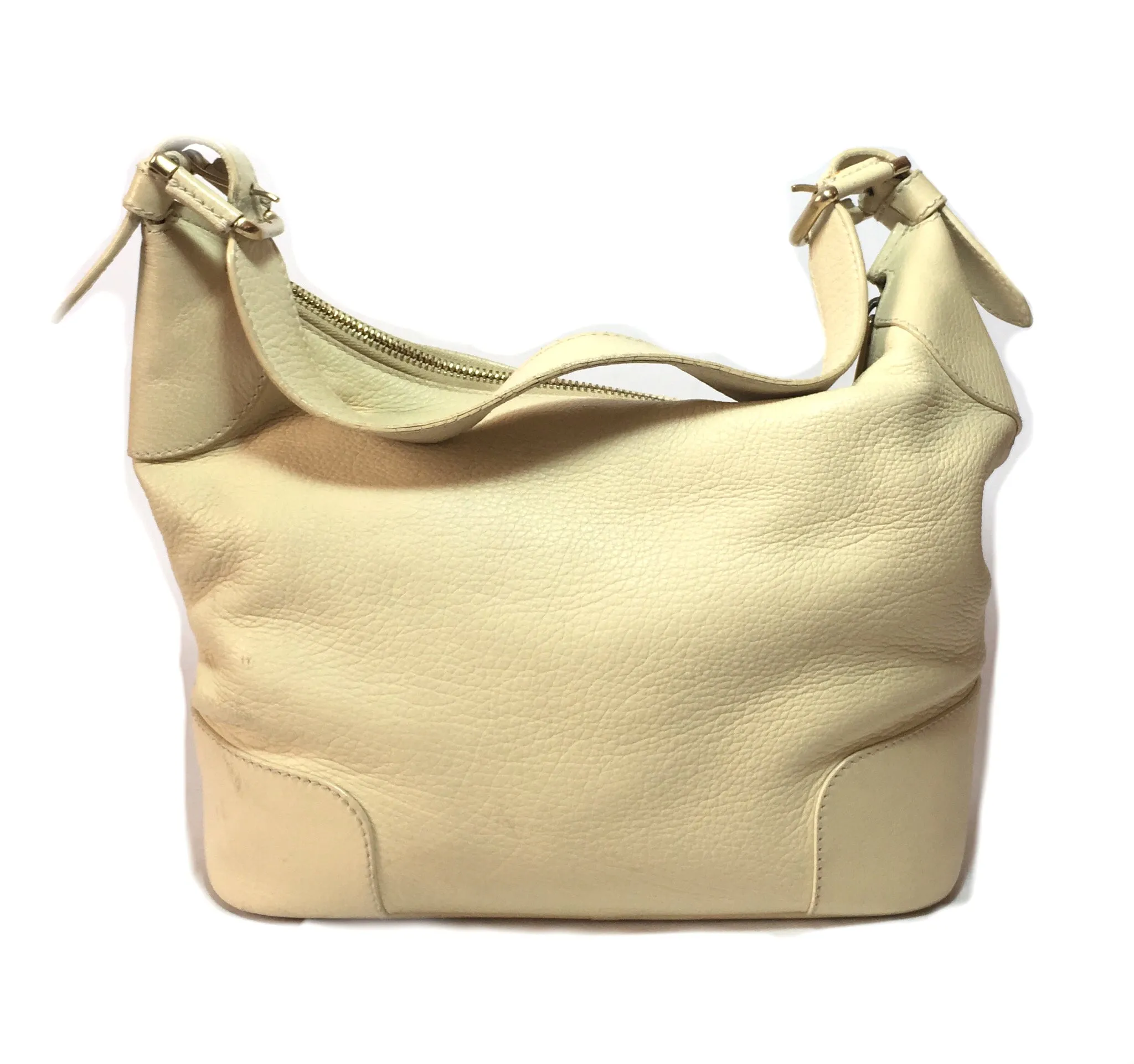 Bally Cream Textured Leather Shoulder Bag | Pre Loved |