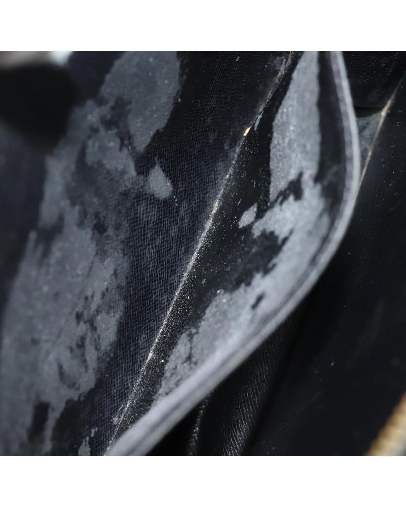 Black Epi Leather Clutch Bag with Surface Rubbing and Scratches