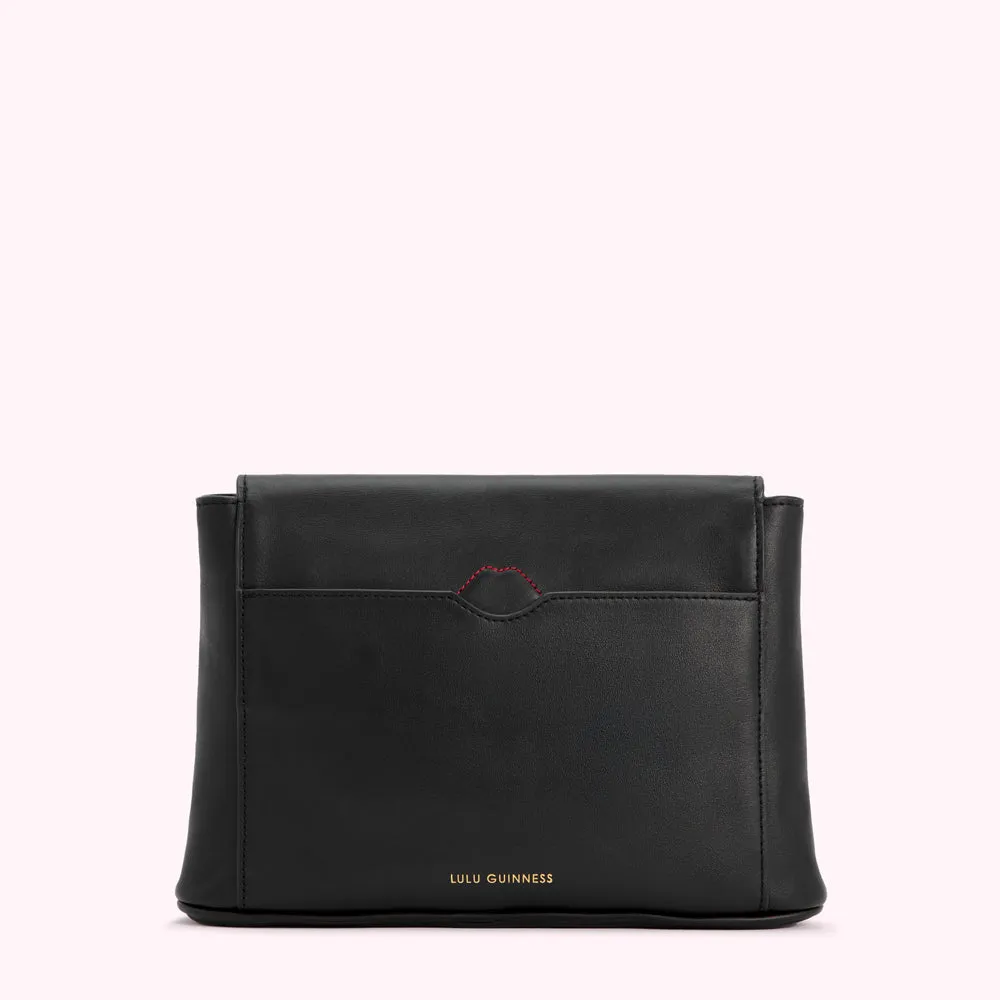 BLACK LIP CUT OUT EMERY CLUTCH BAG