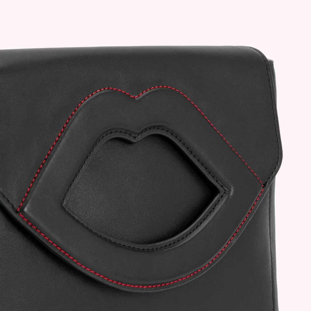BLACK LIP CUT OUT EMERY CLUTCH BAG