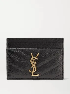 Black quilted leather cardholder