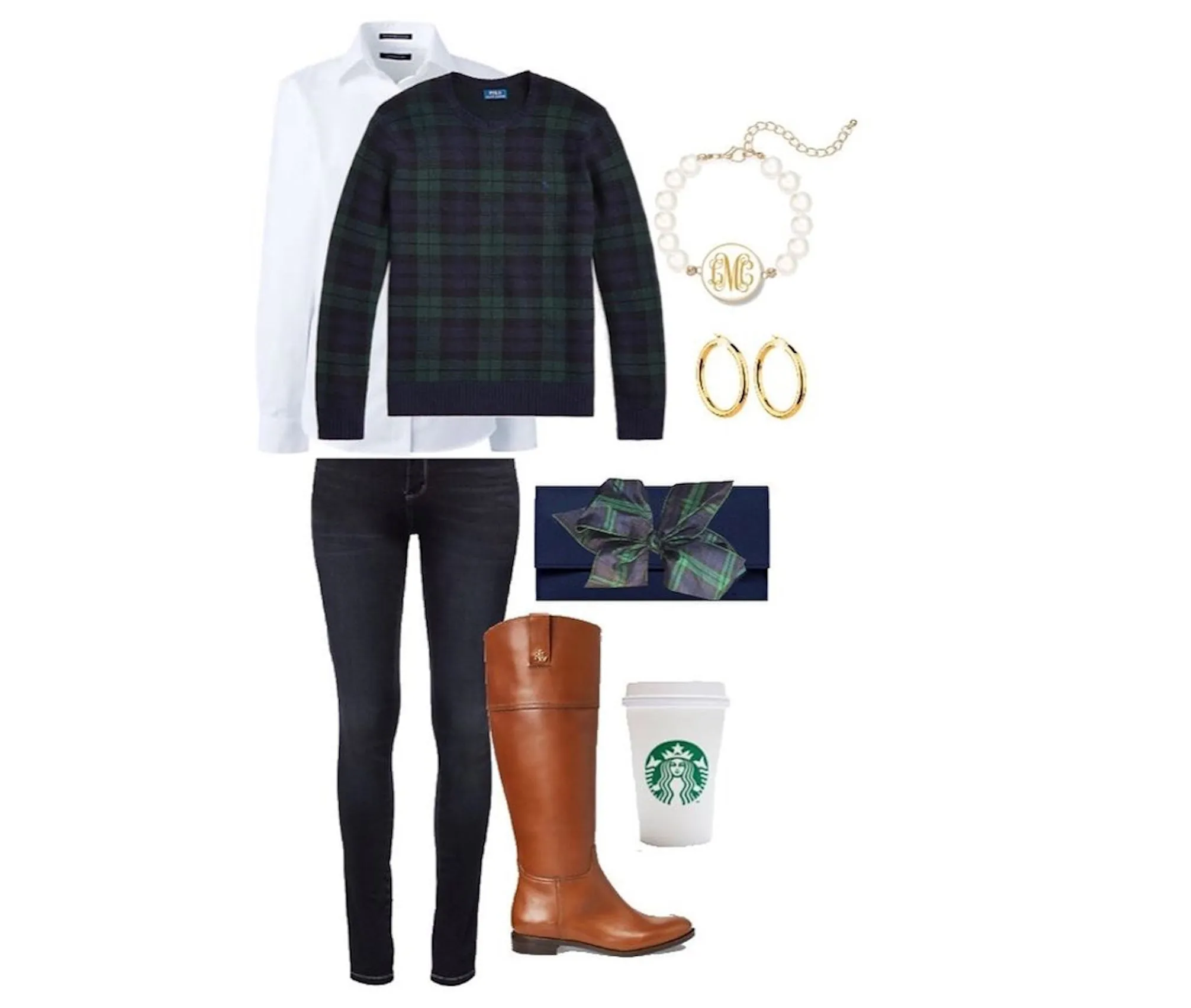 Black Watch Plaid Bow, Interchangeable