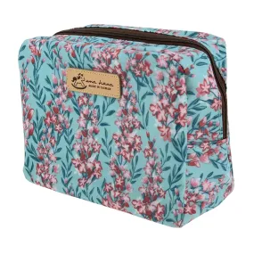 Blue Floral Bloom Cube Cosmetic Bag