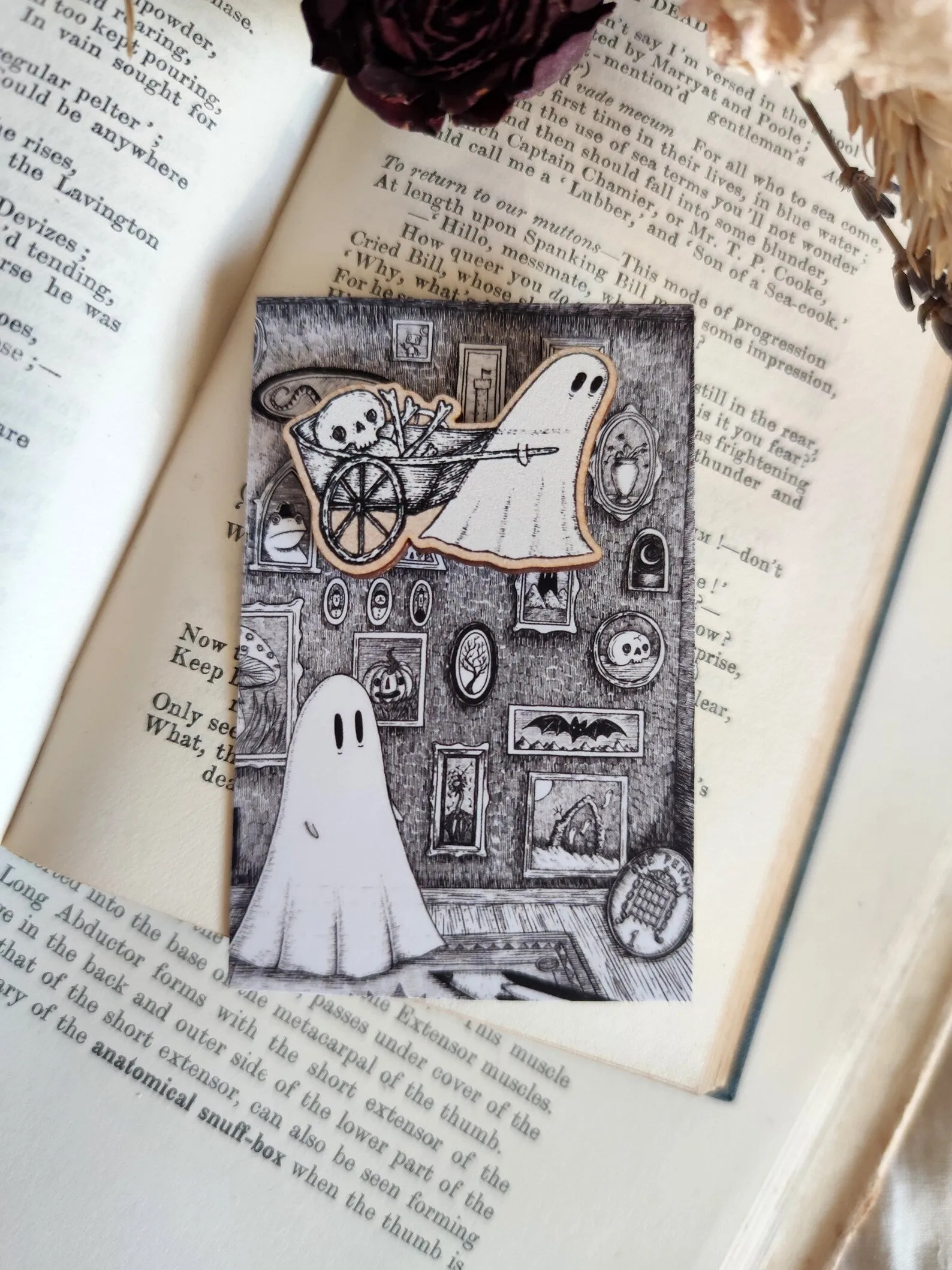 Bone Cart Ghost Wooden Pin