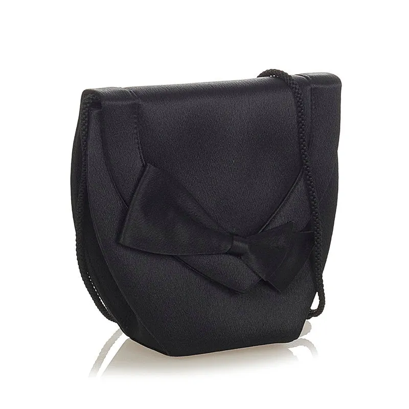 Bow Leather Clutch Bag