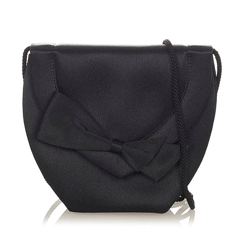 Bow Leather Clutch Bag