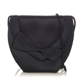 Bow Leather Clutch Bag