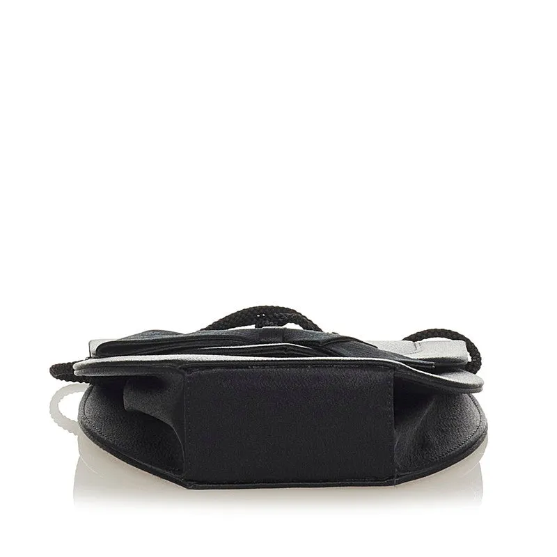 Bow Leather Clutch Bag