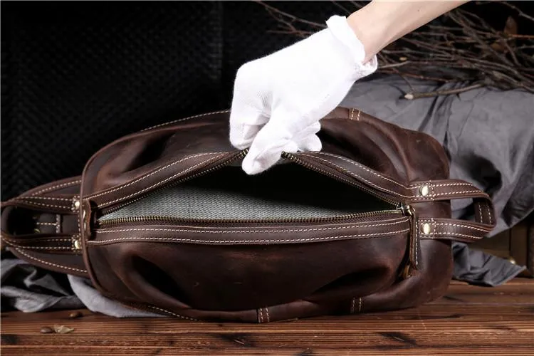 Brown Leather Chest Bag Mens Sling Bag Travel Leather Crossbody Backpacks Cool Crossbody Sling Bag