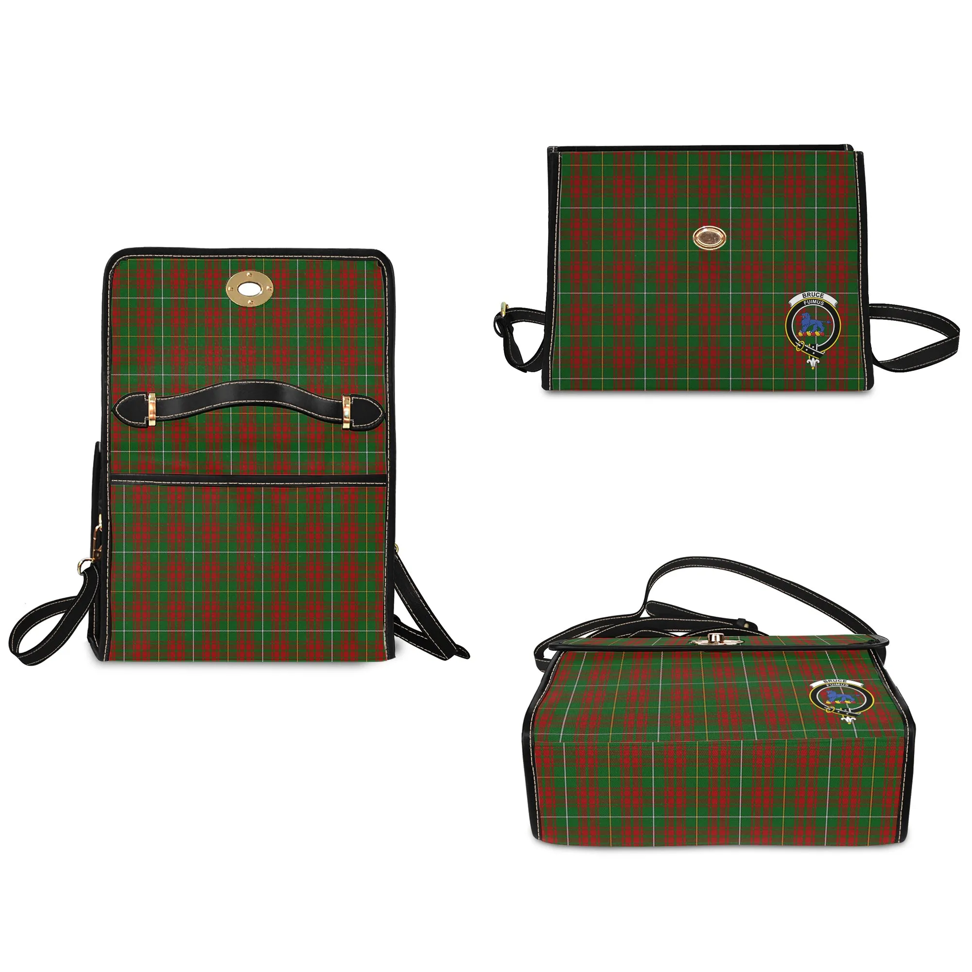 Bruce Hunting Tartan Waterproof Canvas Bag with Family Crest