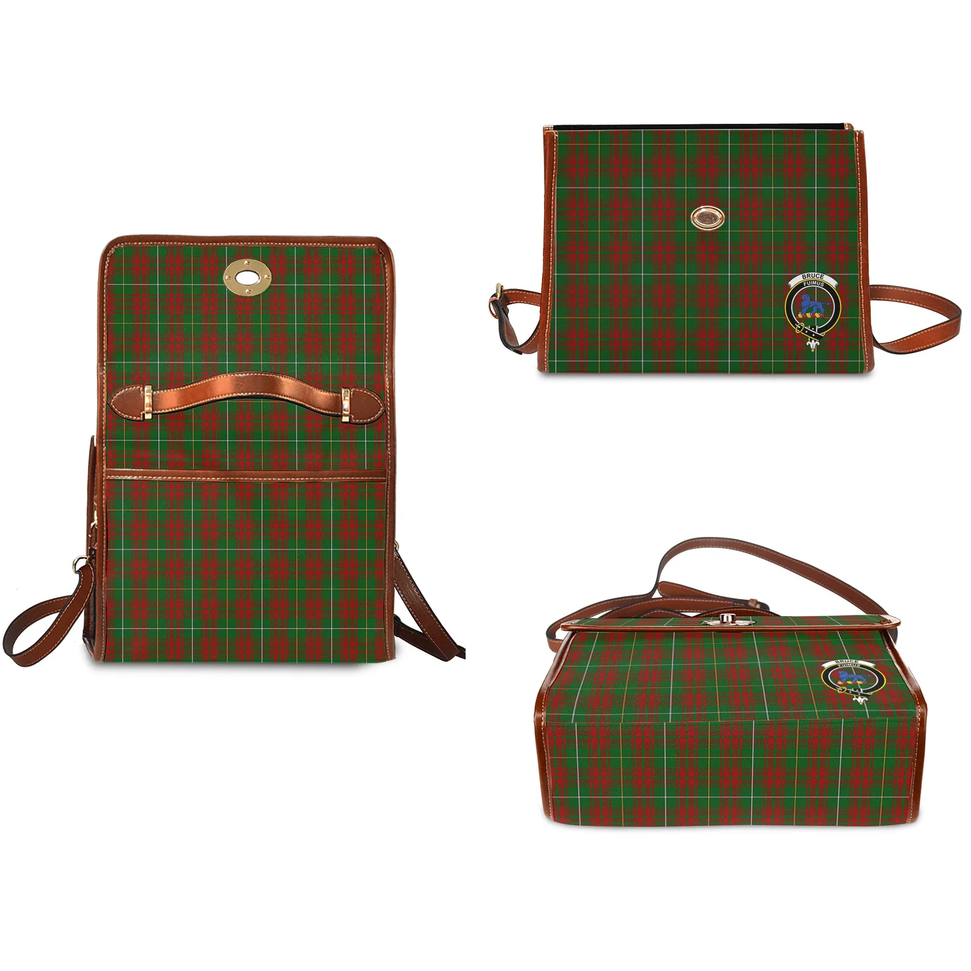 Bruce Hunting Tartan Waterproof Canvas Bag with Family Crest