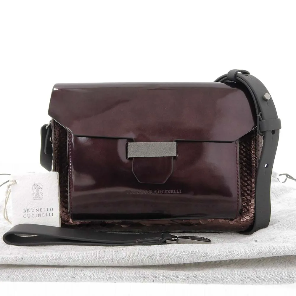 Brunello Cucinelli Python Leather 2WAY Clutch Bag