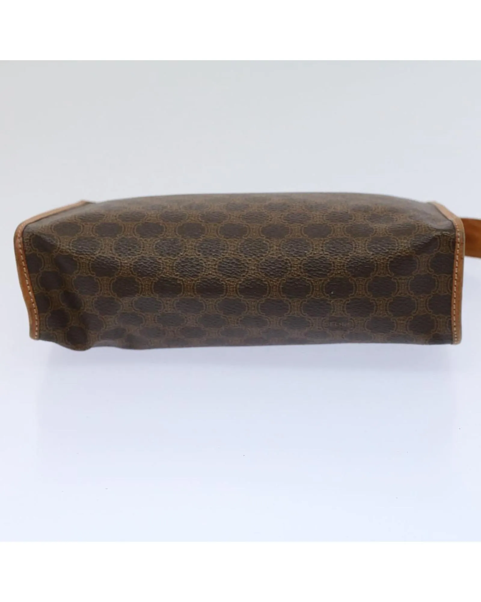 Canvas Clutch Bag with Macadam Print in Red and Brown