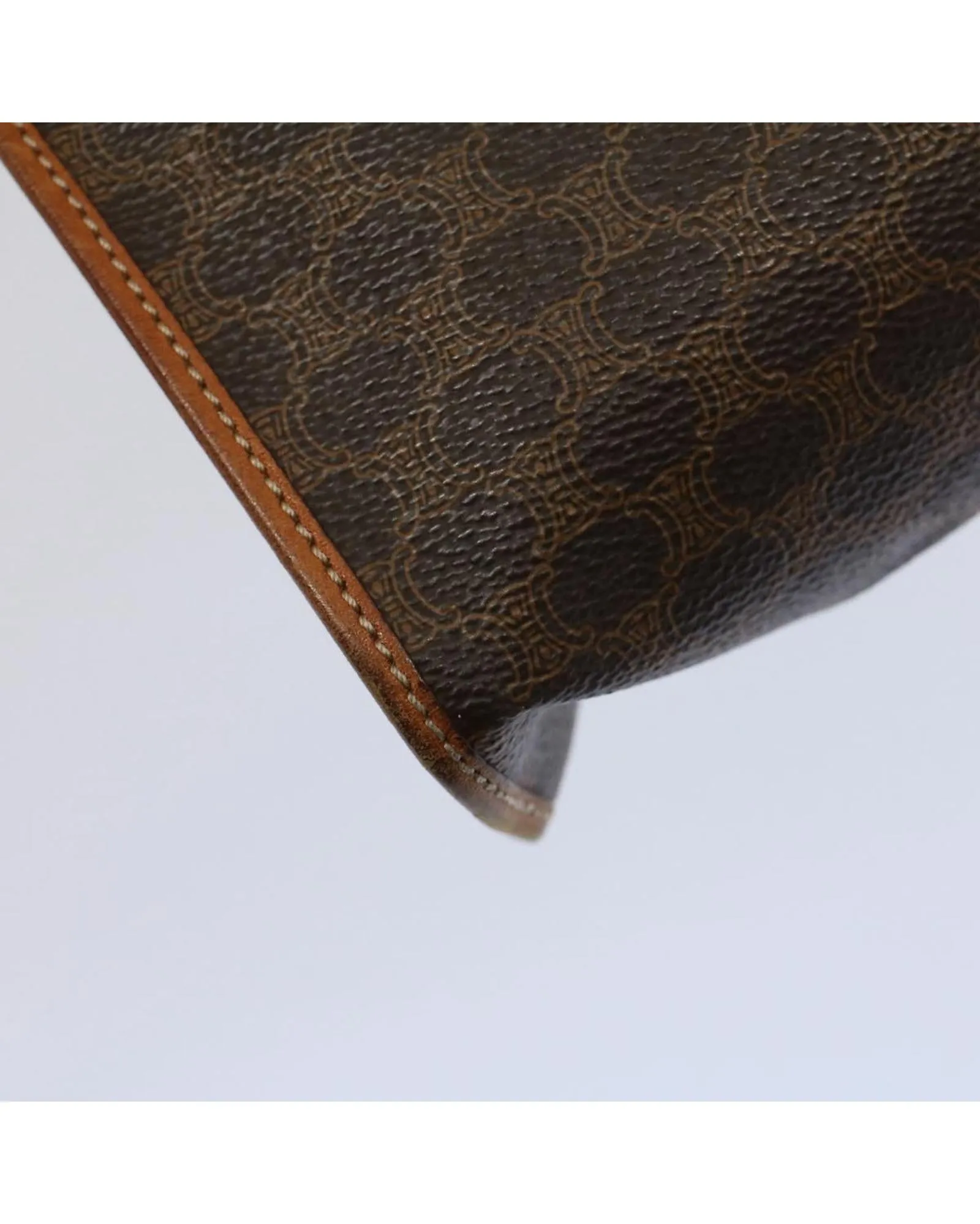 Canvas Clutch Bag with Macadam Print in Red and Brown