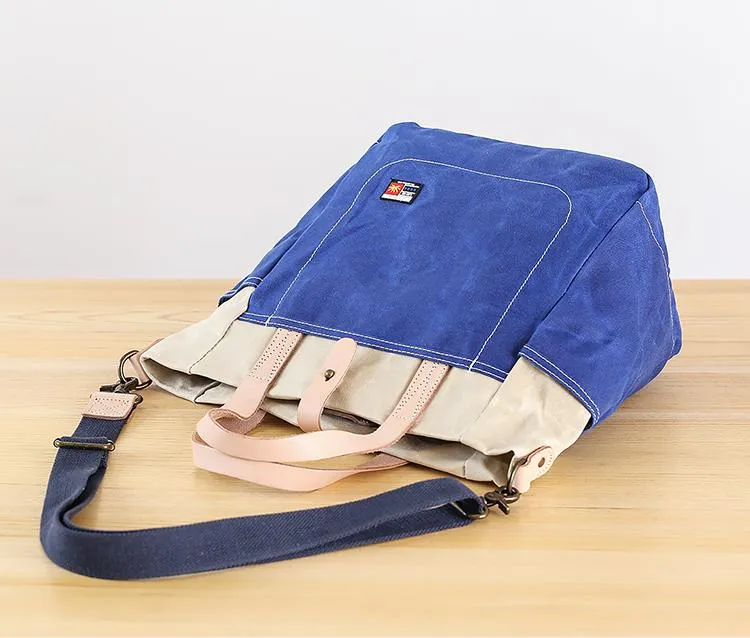 Canvas Leather Mens Womens 13" Waterproof Tote Bag Handbag Tote Bag Shoulder Bag Tote Purse For Men