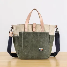 Canvas Leather Mens Womens 13" Waterproof Tote Bag Handbag Tote Bag Shoulder Bag Tote Purse For Men