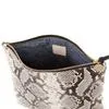 Clare V. Black & White Python Foldover Clutch