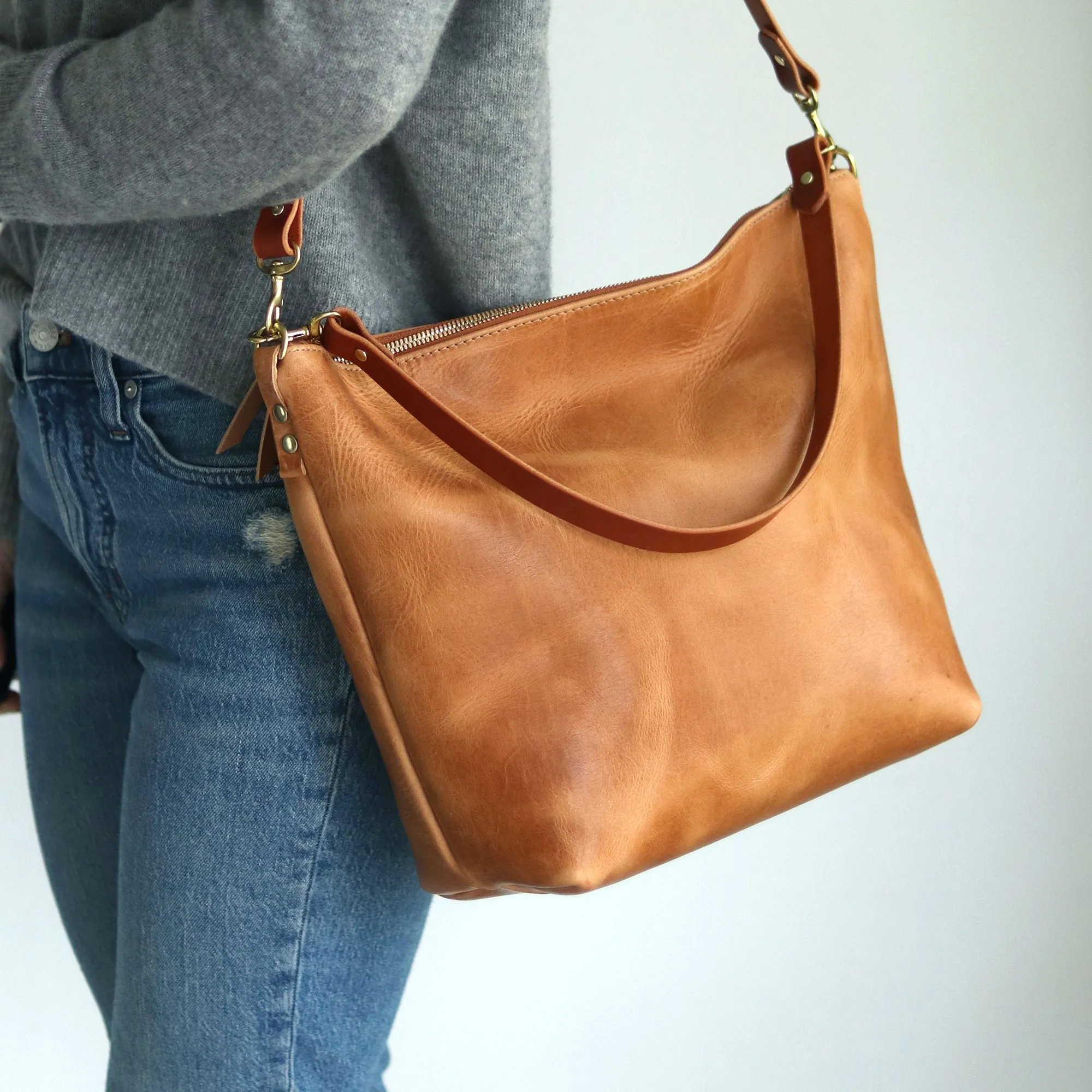 Custom Listing for Sabine - Large Slouchy Hobo Crossbody - Beige