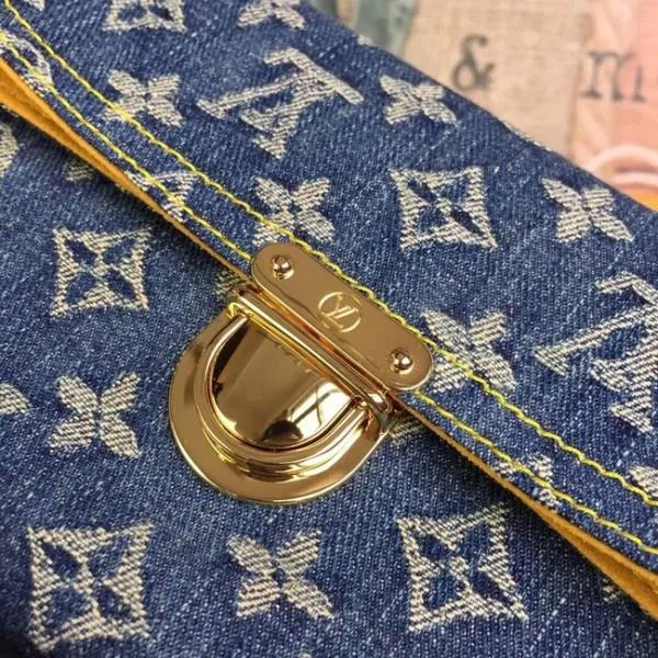 Denim Clutch Bag M44472 Blue
