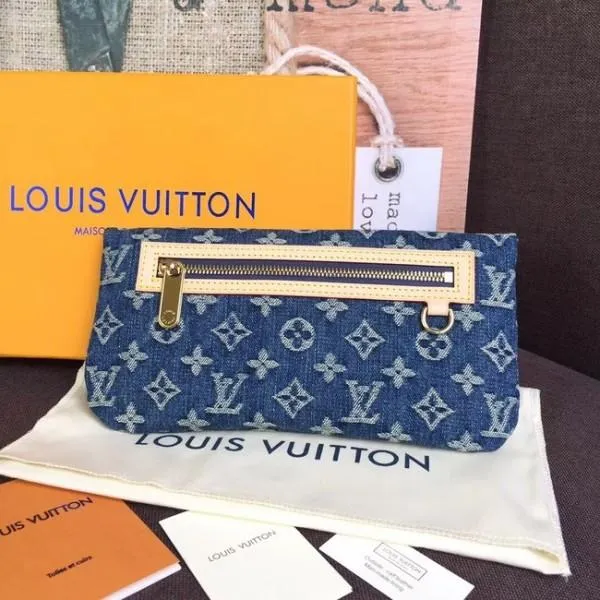 Denim Clutch Bag M44472 Blue