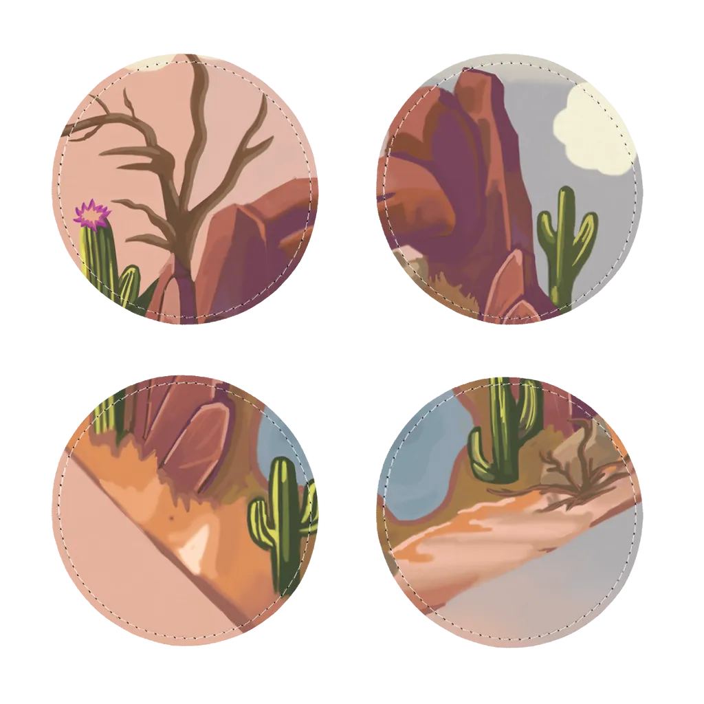 Desert Rocks Sublimation Coasters Pack of Four