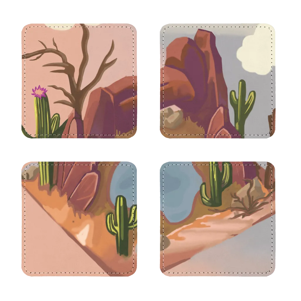Desert Rocks Sublimation Coasters Pack of Four