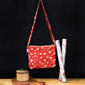 Eco-Conscious Kalamkari Fabric Flower And Leaf Sling