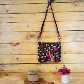 Eco-Conscious Kalamkari Fabric Red Parrot Sling