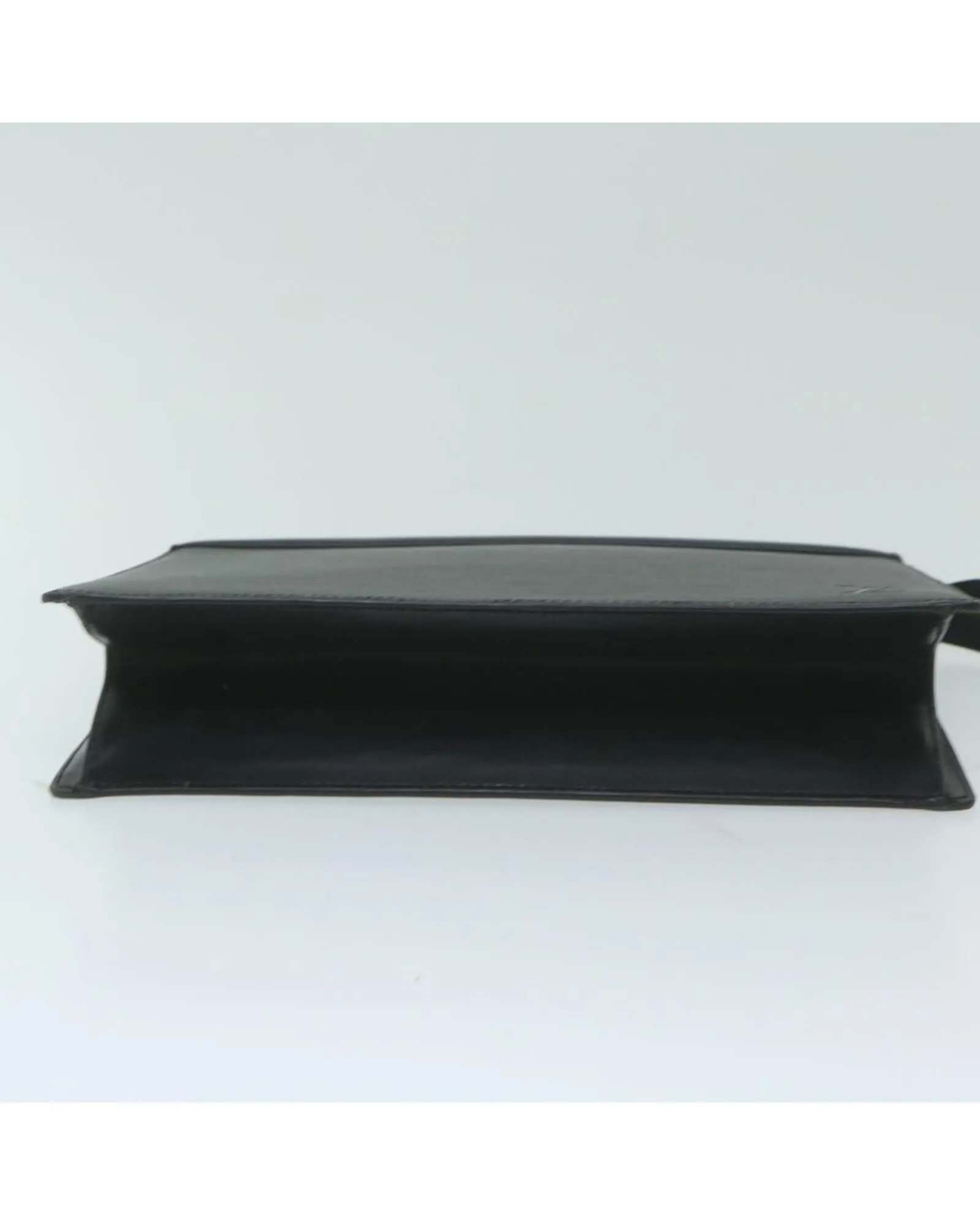 Epi Leather Clutch Bag with Metal Fittings and Interior Pockets