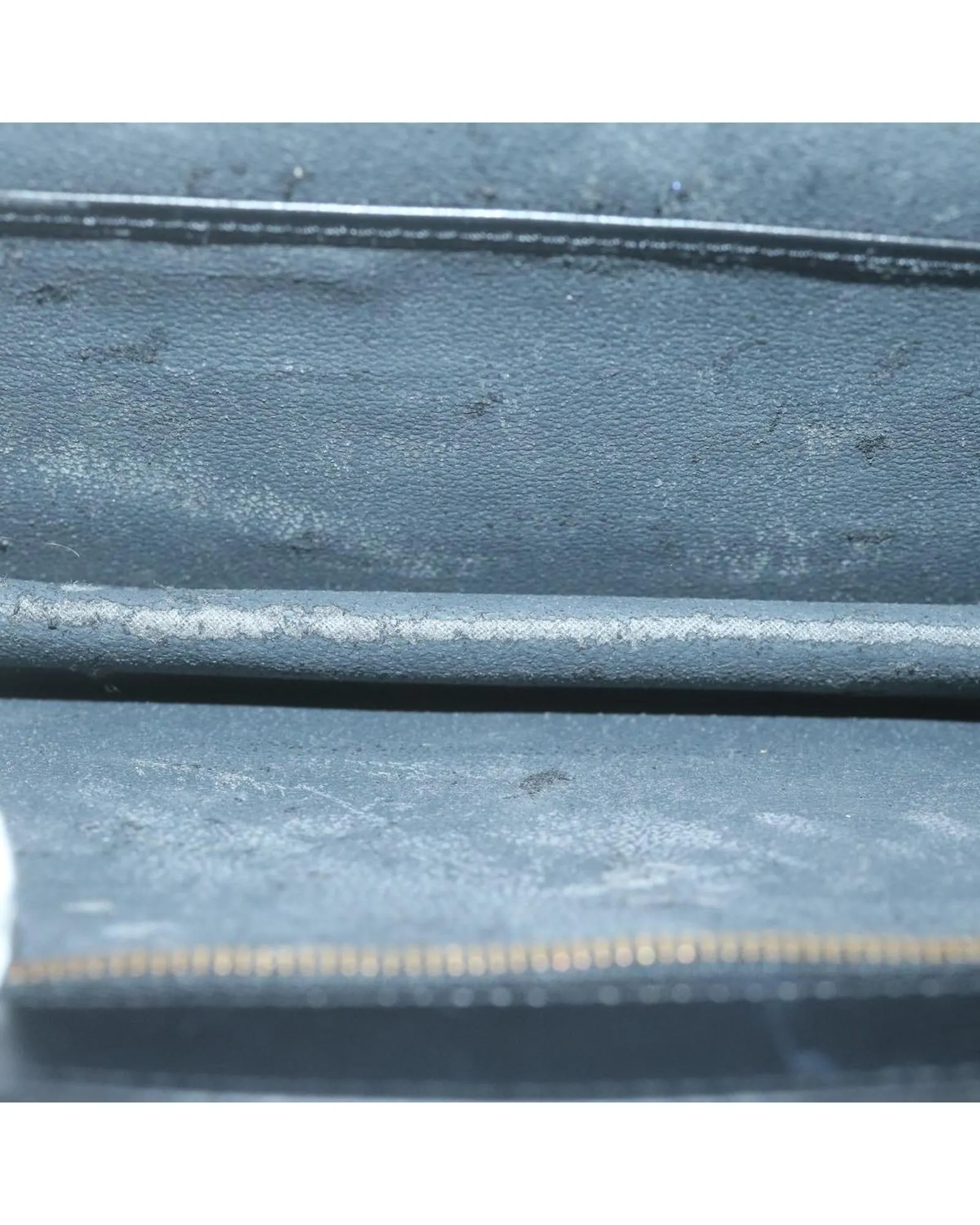 Epi Leather Clutch Bag with Metal Fittings and Interior Pockets