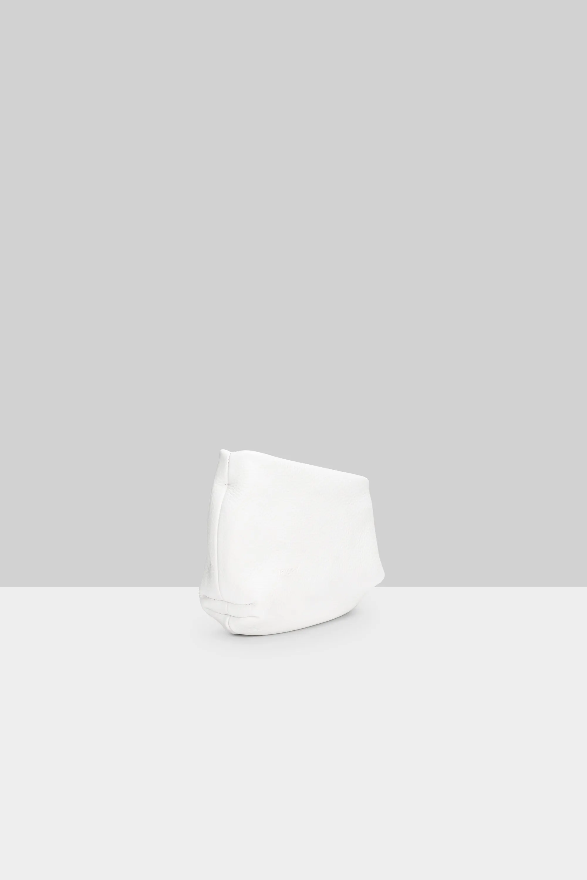 Fantasmino Grained Leather Clutch in White