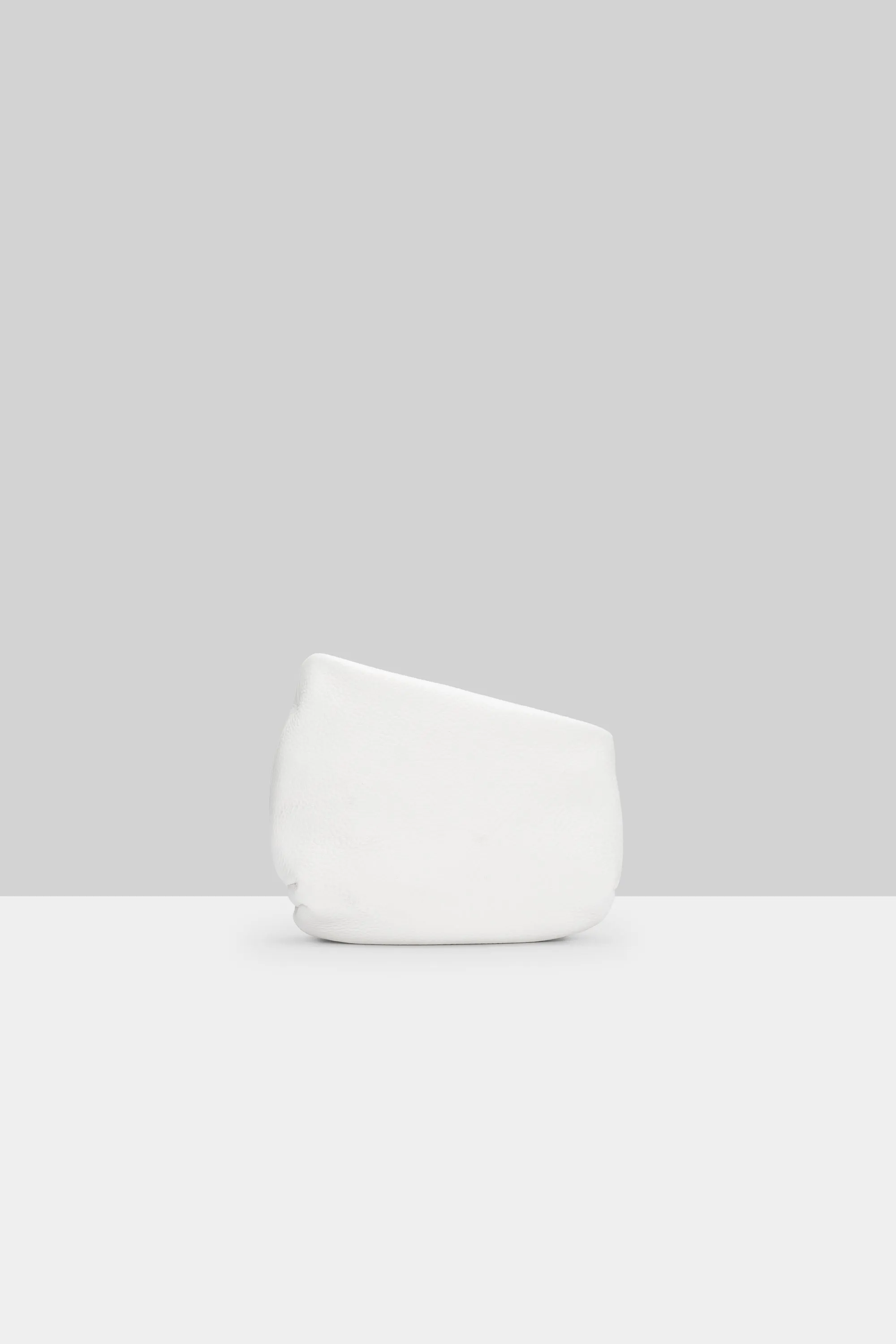 Fantasmino Grained Leather Clutch in White