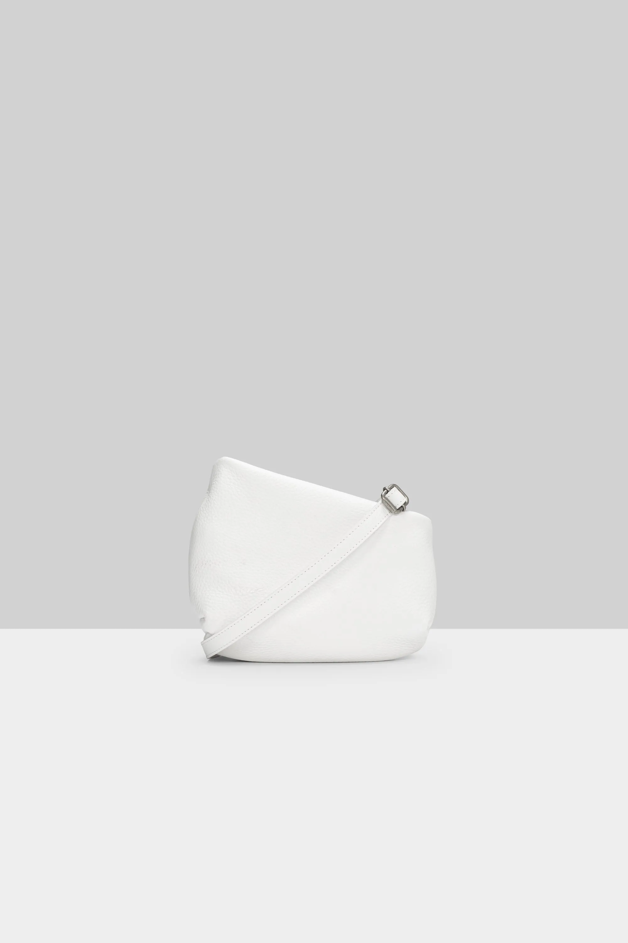 Fantasmino Grained Leather Clutch in White