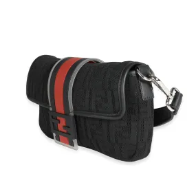 Fendi Black Neoprene & Leather Baguette Messenger Bag