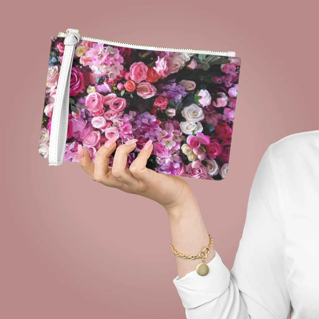 Floral Bouquet Design Vegan Zipped Clutch Bag