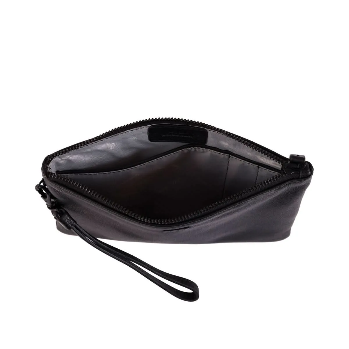 Gianni Conti Lillie Black Leather Clutch