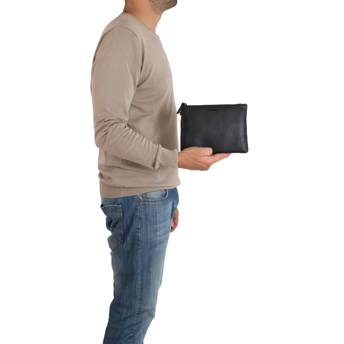 Gianni Conti Lillie Black Leather Clutch
