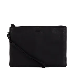 Gianni Conti Lillie Black Leather Clutch