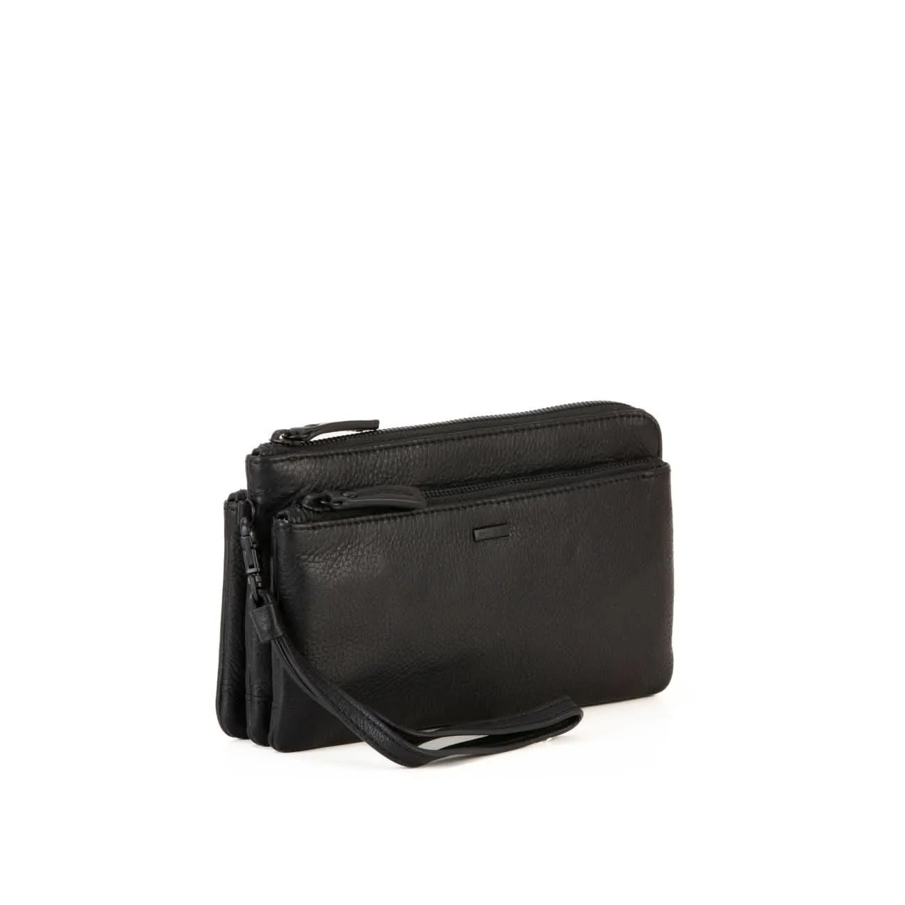 Gianni Conti Lois Black Leather Clutch